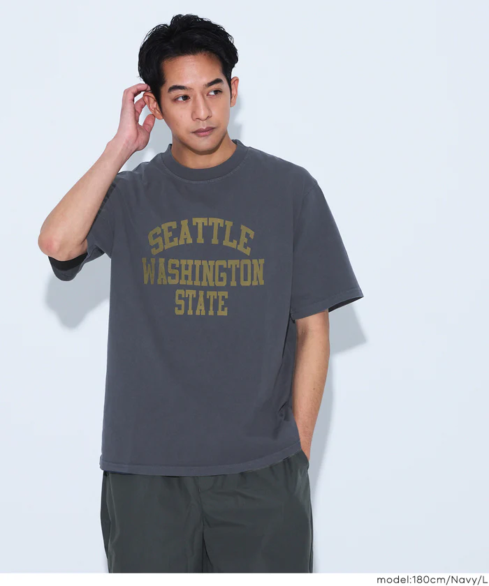 ピグメント風プリント半袖Tシャツ メンズ メール便不可 - Image 11