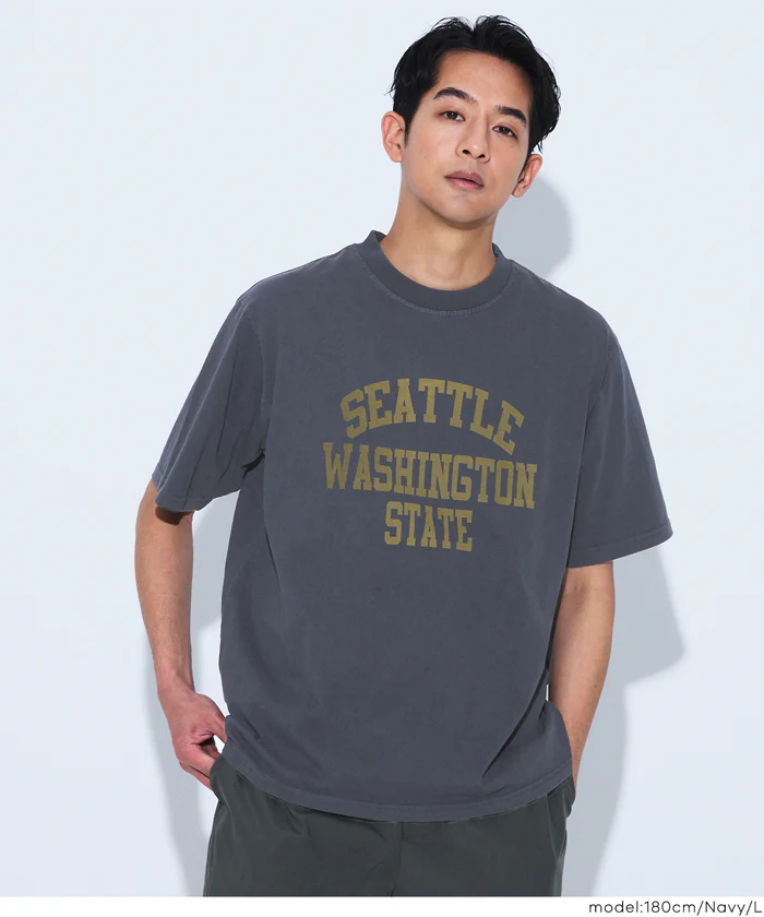 ピグメント風プリント半袖Tシャツ メンズ メール便不可 - Image 7
