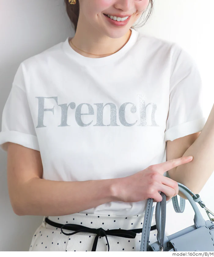 ラメロゴ半袖Tシャツ レディース メール便不可 - Image 5