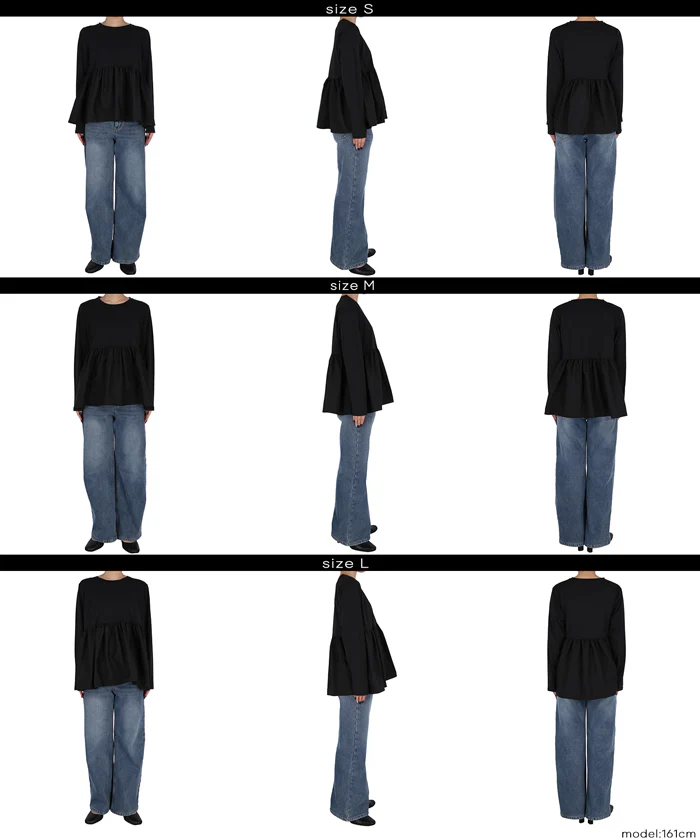 異素材切り替え長袖Tシャツ レディース メール便不可 - Image 15
