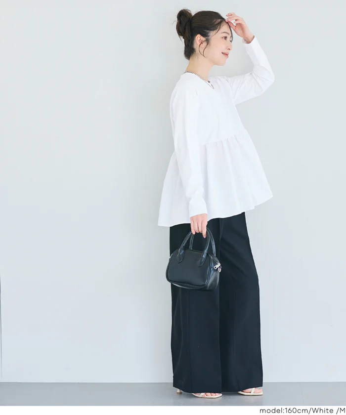 異素材切り替え長袖Tシャツ レディース メール便不可 - Image 7