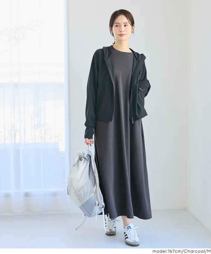 エンボスクルーネックワンピース レディース メール便不可 - Image 12