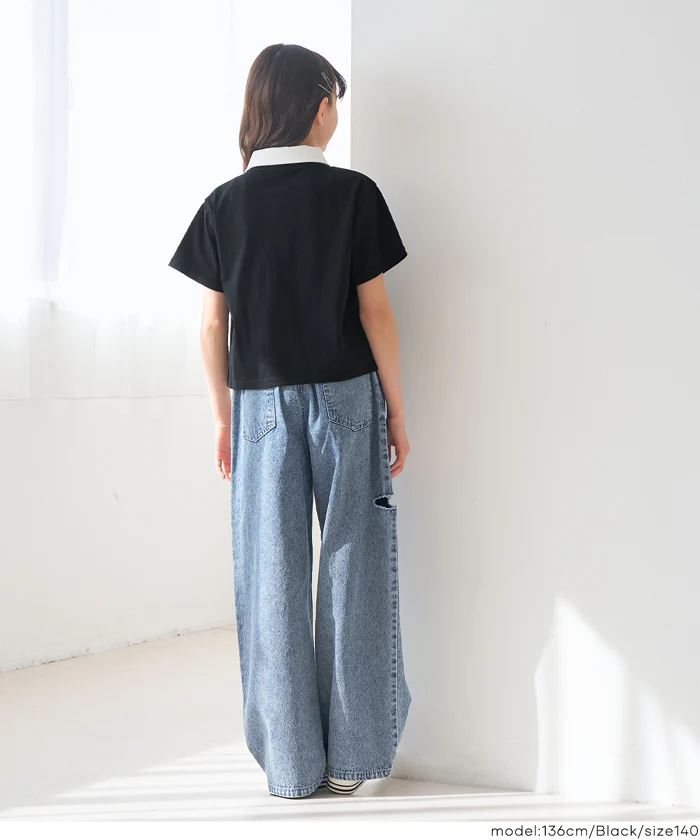 ハーフジップポロTシャツ キッズ メール便不可 - Image 3