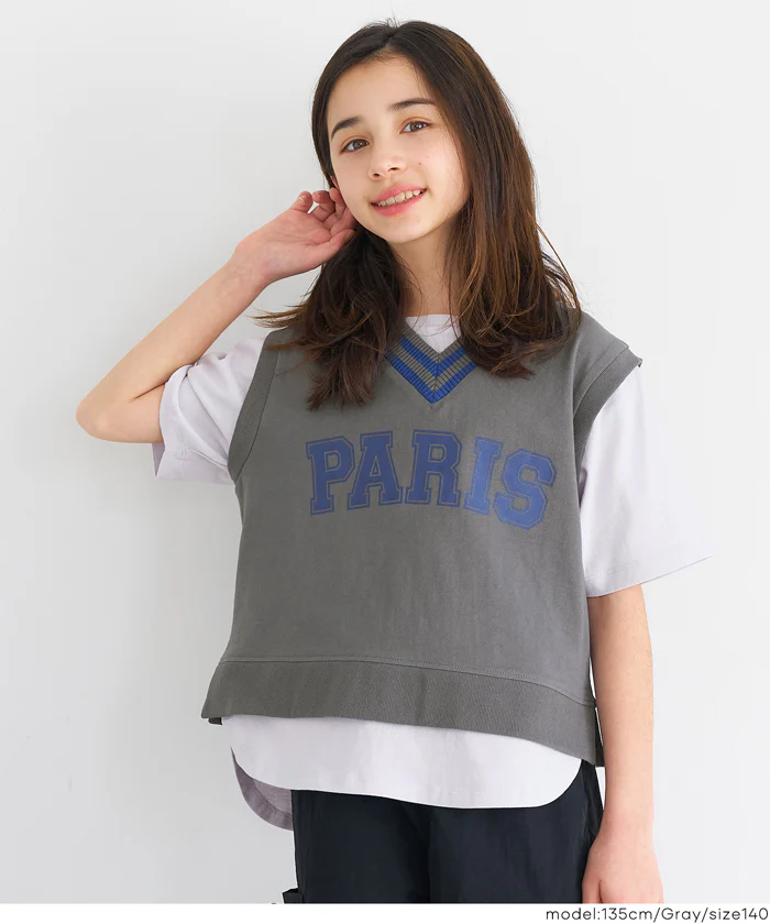 セール★1490円→990円 ベストレイヤードTシャツ キッズ メール便不可 - Image 11