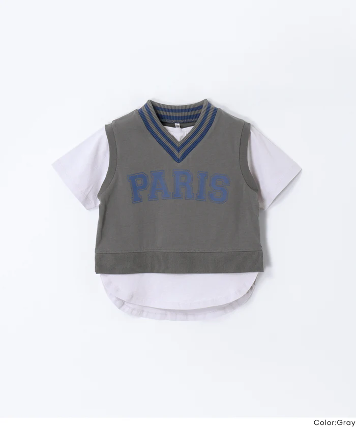 セール★1490円→990円 ベストレイヤードTシャツ キッズ メール便不可 - Image 15
