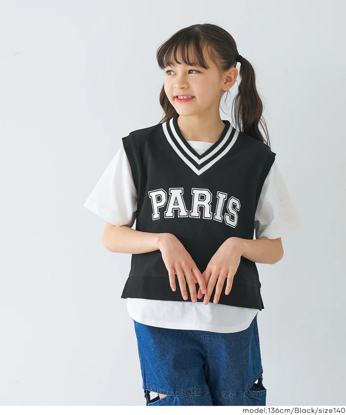 セール★1490円→990円 ベストレイヤードTシャツ キッズ メール便不可 - Image 5