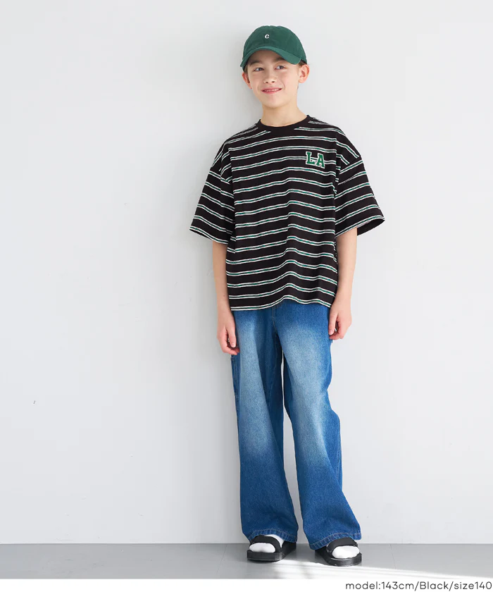マルチボーダービッグTシャツ キッズ メール便不可 - Image 2
