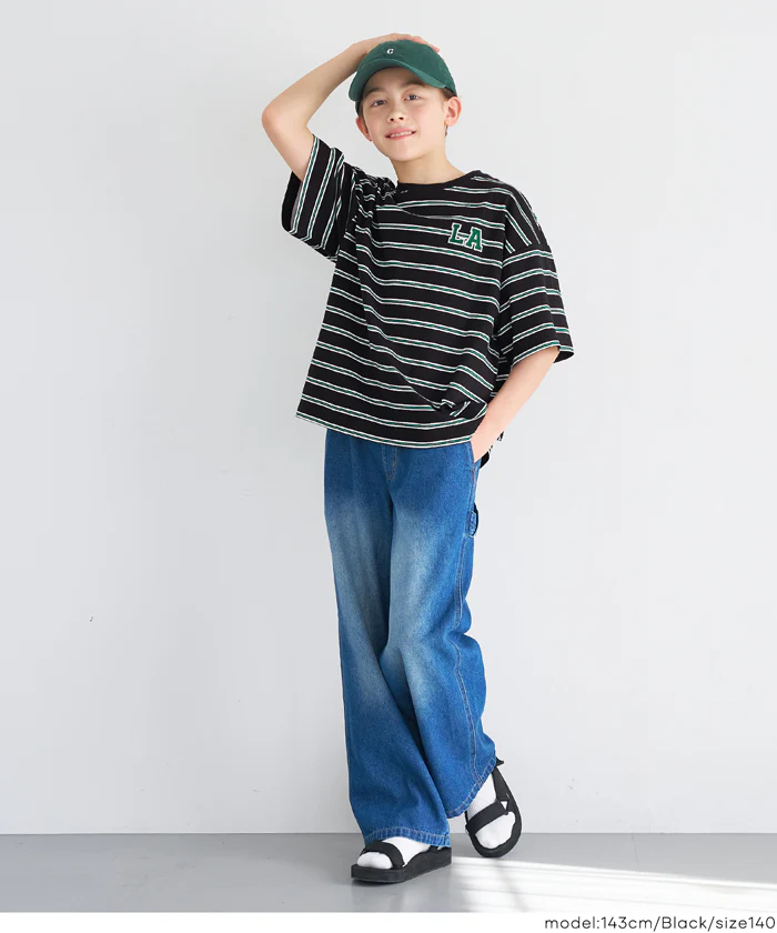 マルチボーダービッグTシャツ キッズ メール便不可 - Image 7