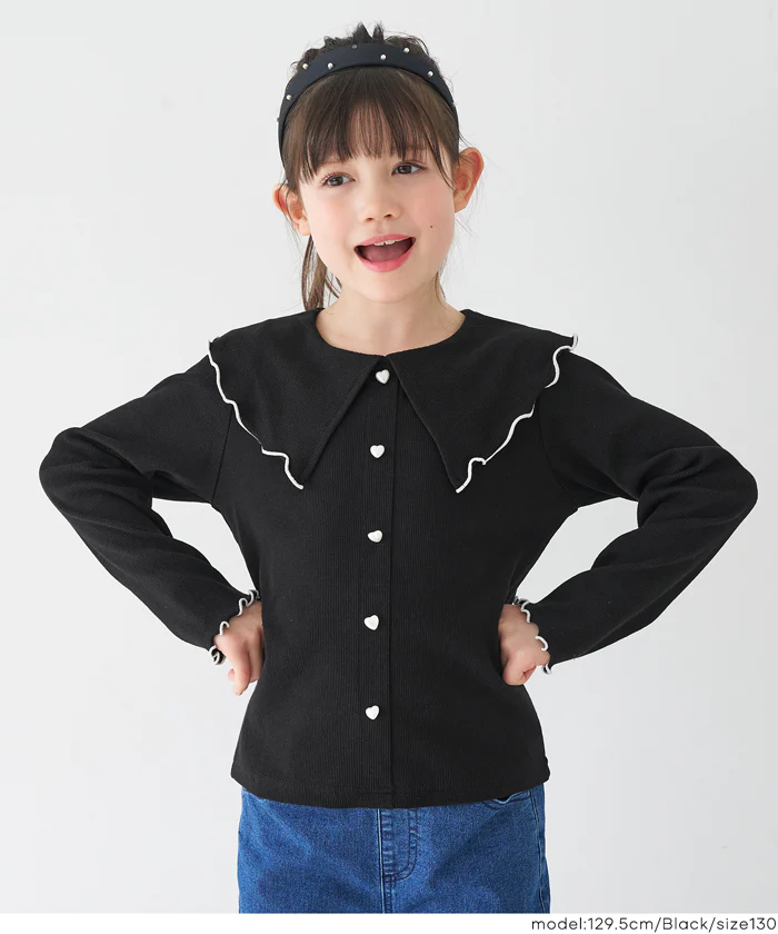 リブハートボタントップス キッズ メール便不可 - Image 5