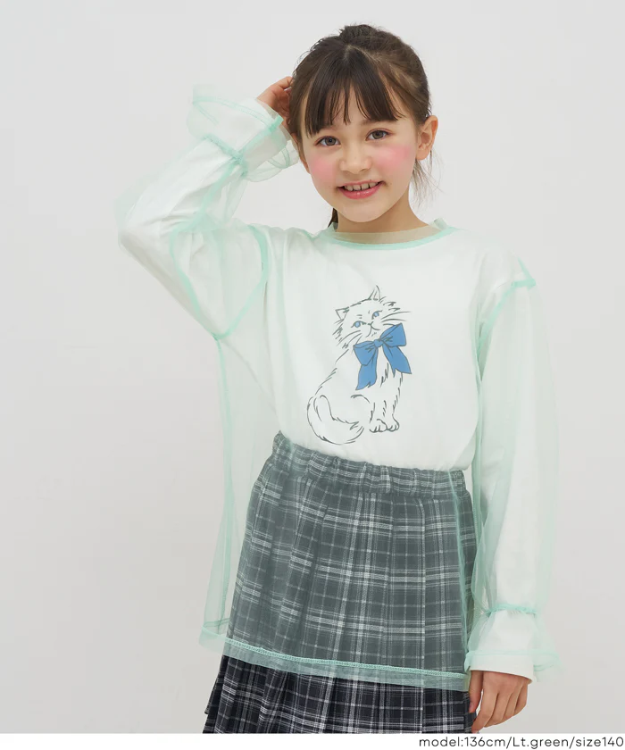 セール★1690円→550円チュールトップス＆長袖Tシャツ 2枚セット キッズ メール便不可 - Image 11