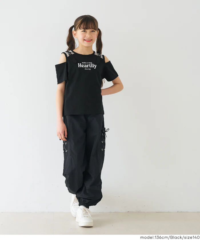 ハートバックル肩あきトップス キッズ メール便不可 - Image 2