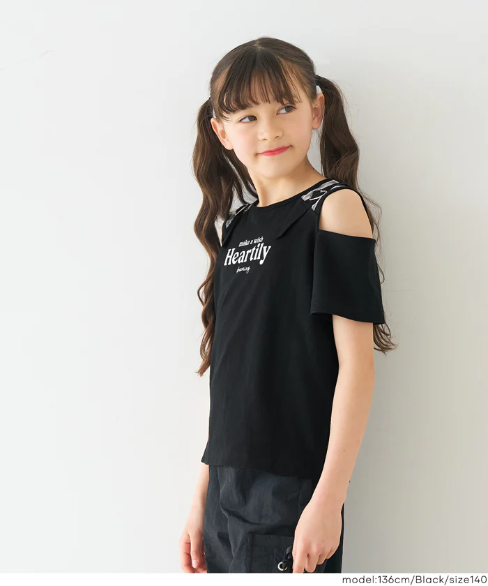 ハートバックル肩あきトップス キッズ メール便不可 - Image 3