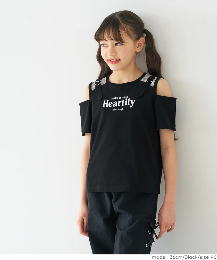 ハートバックル肩あきトップス キッズ メール便不可 - Image 5