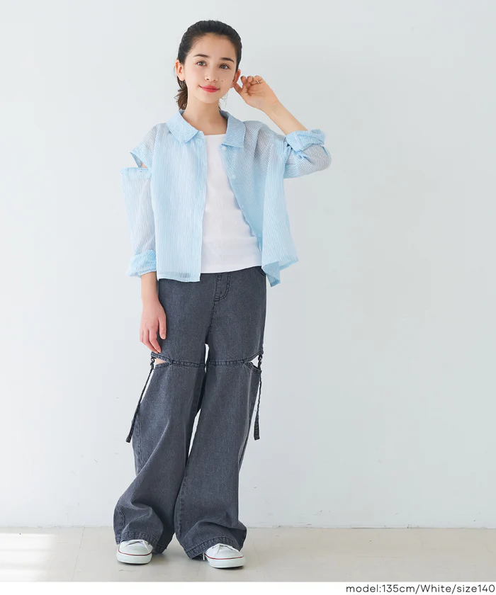 リブダブルストラップキャミソール キッズ メール便可 - Image 13