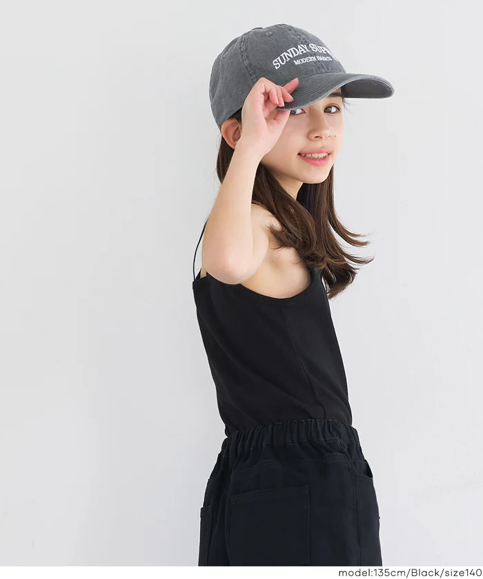 リブダブルストラップキャミソール キッズ メール便可 - Image 3
