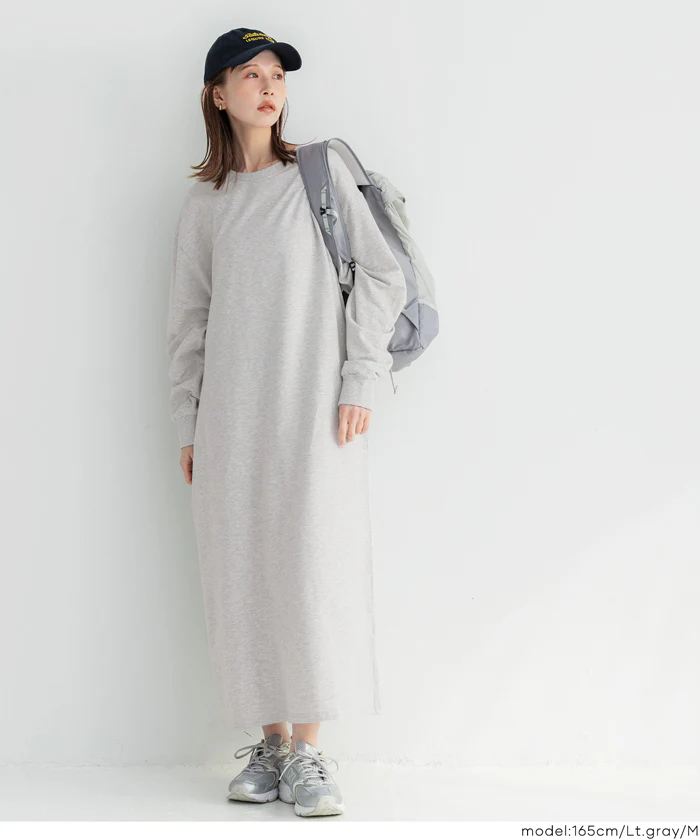 セール★2990円→2490円 ミニ裏毛長袖スウェットワンピース レディース メール便不可 - Image 5