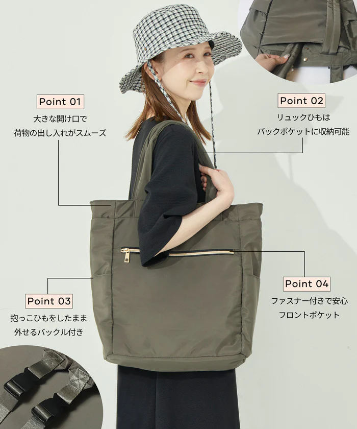 3wayマルチポケットママリュック レディース メール便不可 - Image 3