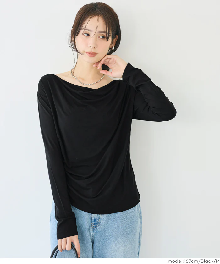 とろみドレープカットソー レディース メール便不可 - Image 9