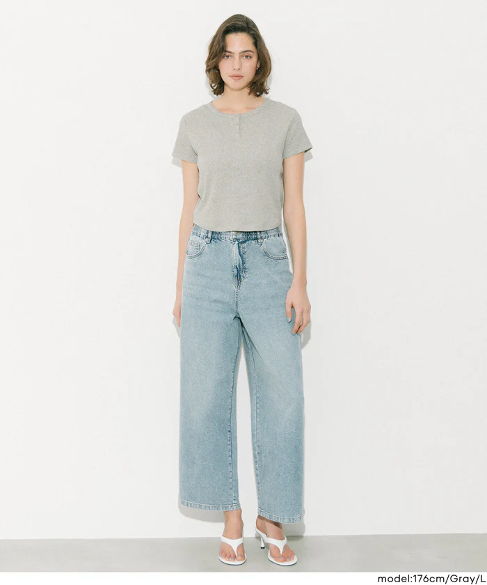 リブヘンリーネックTシャツ レディース メール便可 - Image 14
