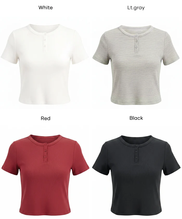 リブヘンリーネックTシャツ レディース メール便可 - Image 20