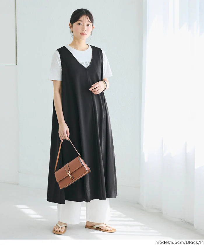 【WEB先行販売・5/6まで10％OFF】【予約5/20頃発送】ライトエンボスマキシジャンパースカート メール便不可【田中里奈様着用】 - Image 10