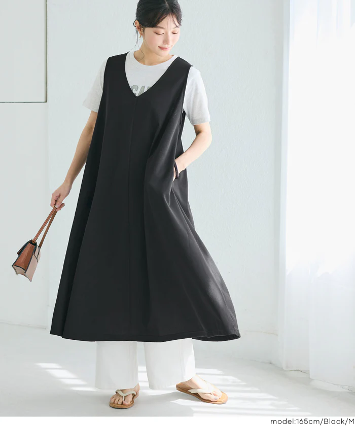 【WEB先行販売・5/6まで10％OFF】【予約5/20頃発送】ライトエンボスマキシジャンパースカート メール便不可【田中里奈様着用】 - Image 12