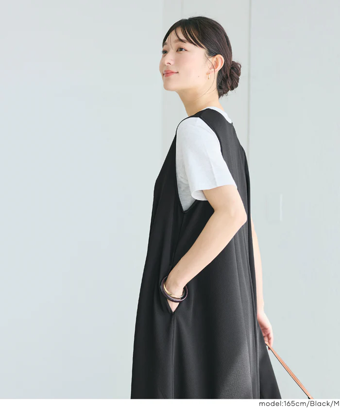【WEB先行販売・5/6まで10％OFF】【予約5/20頃発送】ライトエンボスマキシジャンパースカート メール便不可【田中里奈様着用】 - Image 13