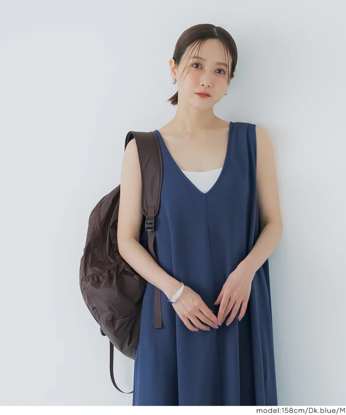 【WEB先行販売・5/6まで10％OFF】【予約5/20頃発送】ライトエンボスマキシジャンパースカート メール便不可【田中里奈様着用】 - Image 7