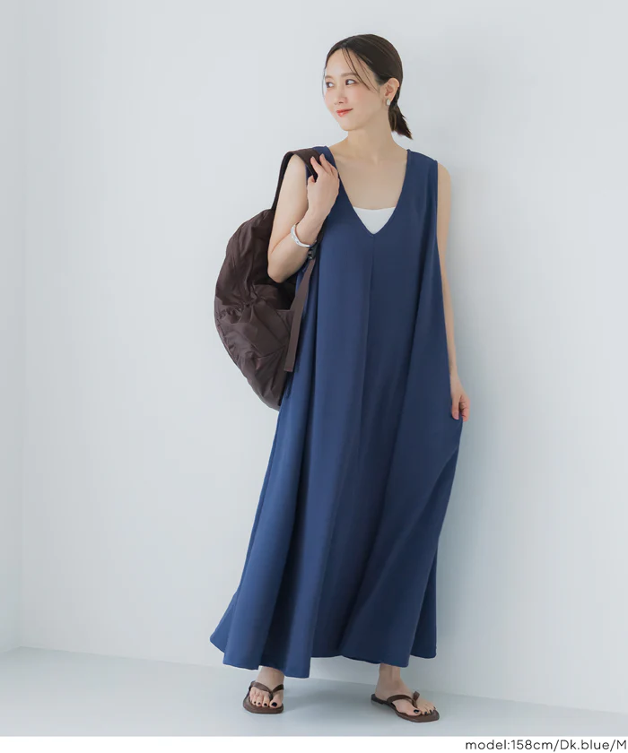 【WEB先行販売・5/6まで10％OFF】【予約5/20頃発送】ライトエンボスマキシジャンパースカート メール便不可【田中里奈様着用】 - Image 9