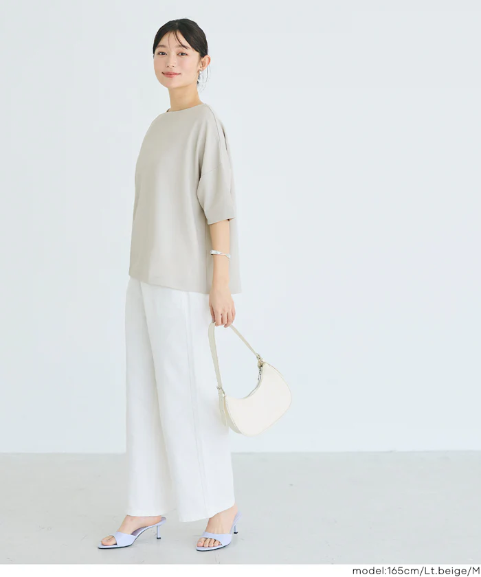 【WEB先行販売・5/6まで10％OFF】【予約5/20頃発送】ライトエンボス半袖ワイドT レディース メール便不可 【田中里奈様着用】 - Image 14