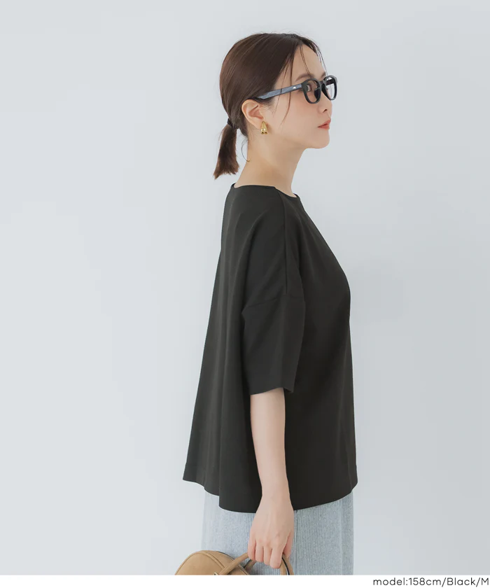 【WEB先行販売・5/6まで10％OFF】【予約5/20頃発送】ライトエンボス半袖ワイドT レディース メール便不可 【田中里奈様着用】 - Image 7