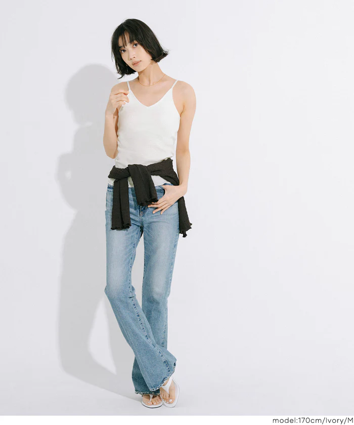 OUT BRA バックオープンVネックキャミソール レディース メール便不可 - Image 4