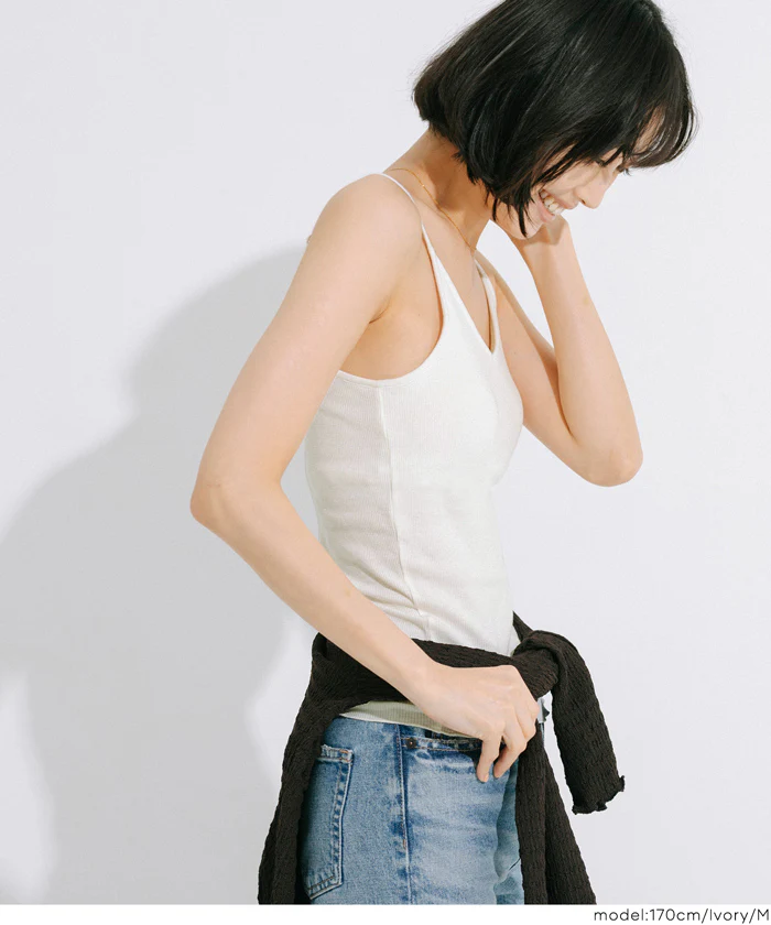 OUT BRA バックオープンVネックキャミソール レディース メール便不可 - Image 5