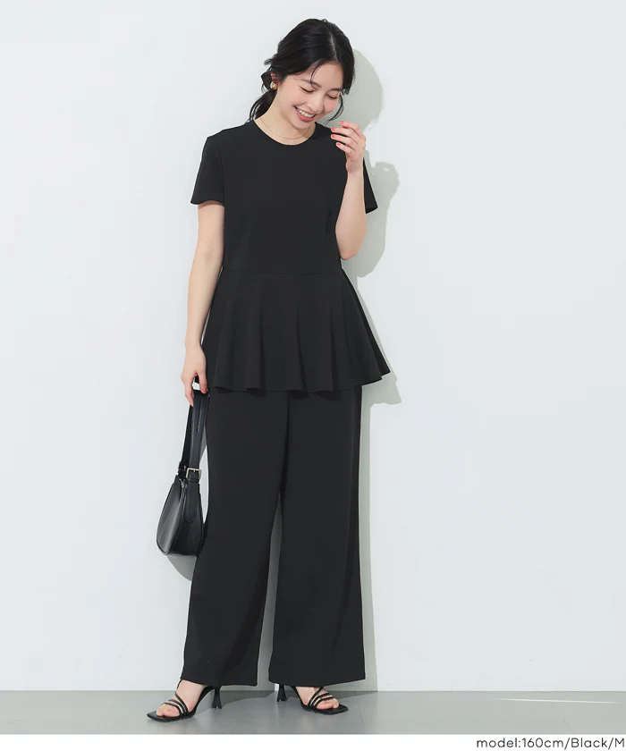 【WEB限定 5/6まで10％OFF】ライトエンボスペプラムオールインワン レディース メール便不可 - Image 10