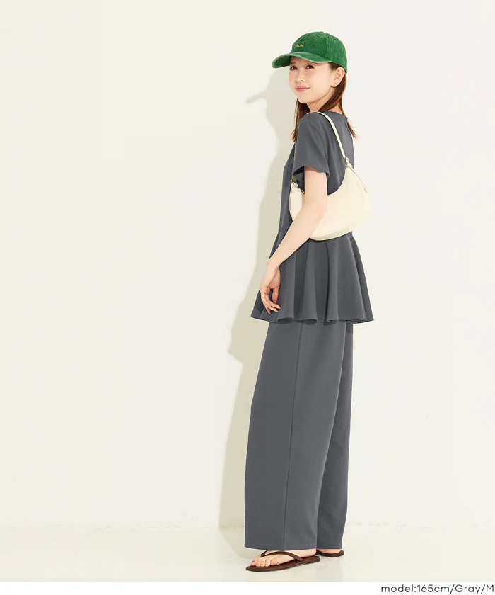 【WEB限定 5/6まで10％OFF】ライトエンボスペプラムオールインワン レディース メール便不可 - Image 5