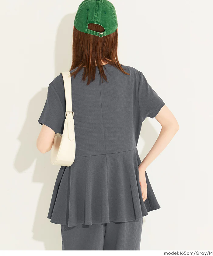 【WEB限定 5/6まで10％OFF】ライトエンボスペプラムオールインワン レディース メール便不可 - Image 6