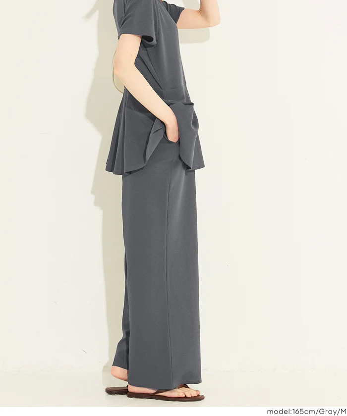 【WEB限定 5/6まで10％OFF】ライトエンボスペプラムオールインワン レディース メール便不可 - Image 8