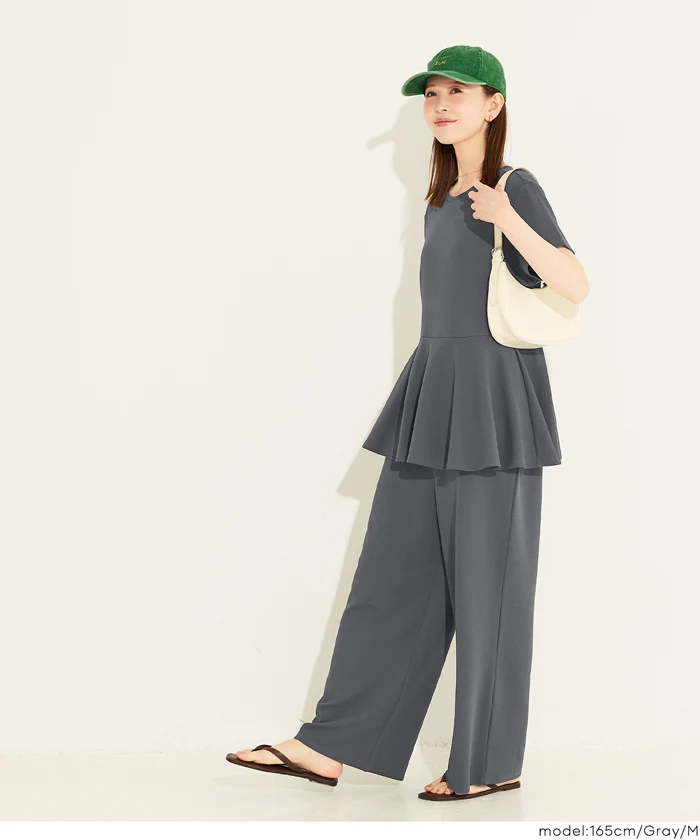 【WEB限定 5/6まで10％OFF】ライトエンボスペプラムオールインワン レディース メール便不可 - Image 9
