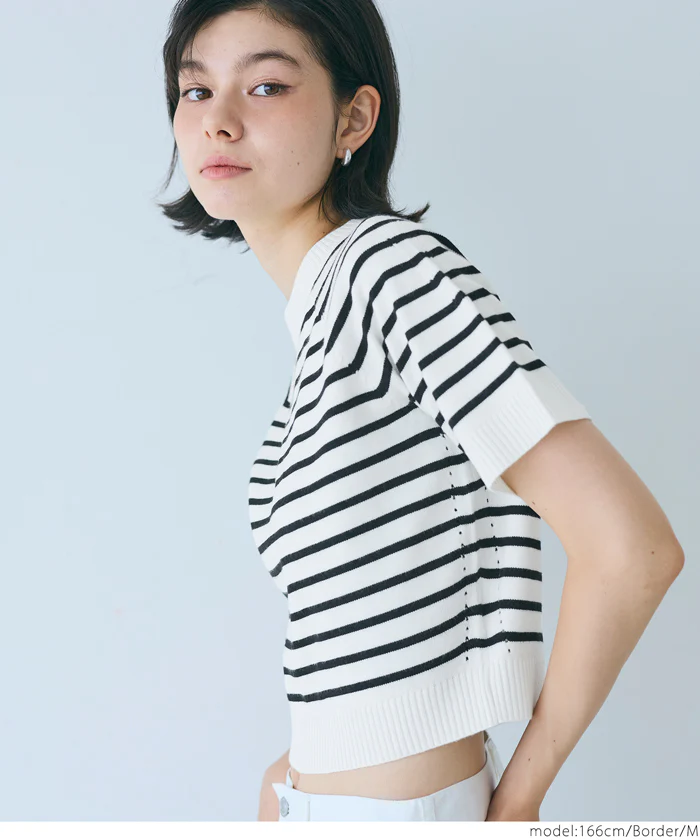 半袖クルーネックニット レディース メール便可 - Image 17
