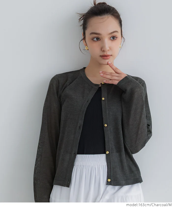 セール★2490円→1690円 シアーニット金ボタンカーディガン レディース メール便不可 - Image 8