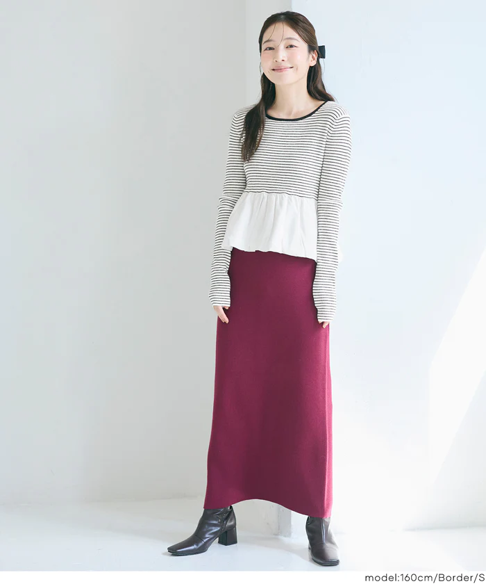 裾バルーンドッキングニットトップス レディース メール便不可 - Image 14