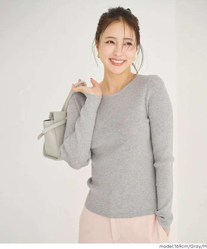 軽量ニット クルーネックラウンドヘム レディース メール便不可 - Image 14