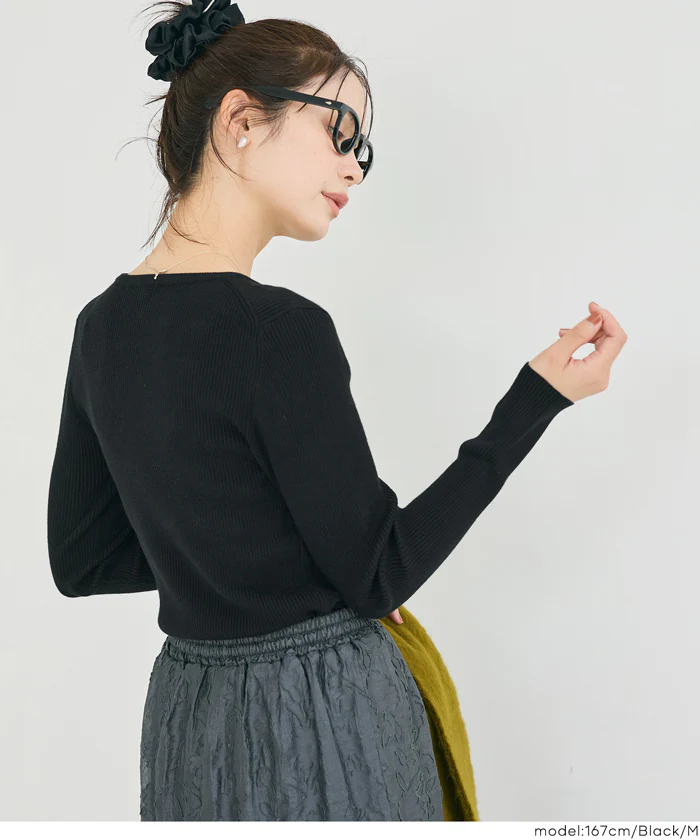 軽量ニット クルーネックラウンドヘム レディース メール便不可 - Image 17