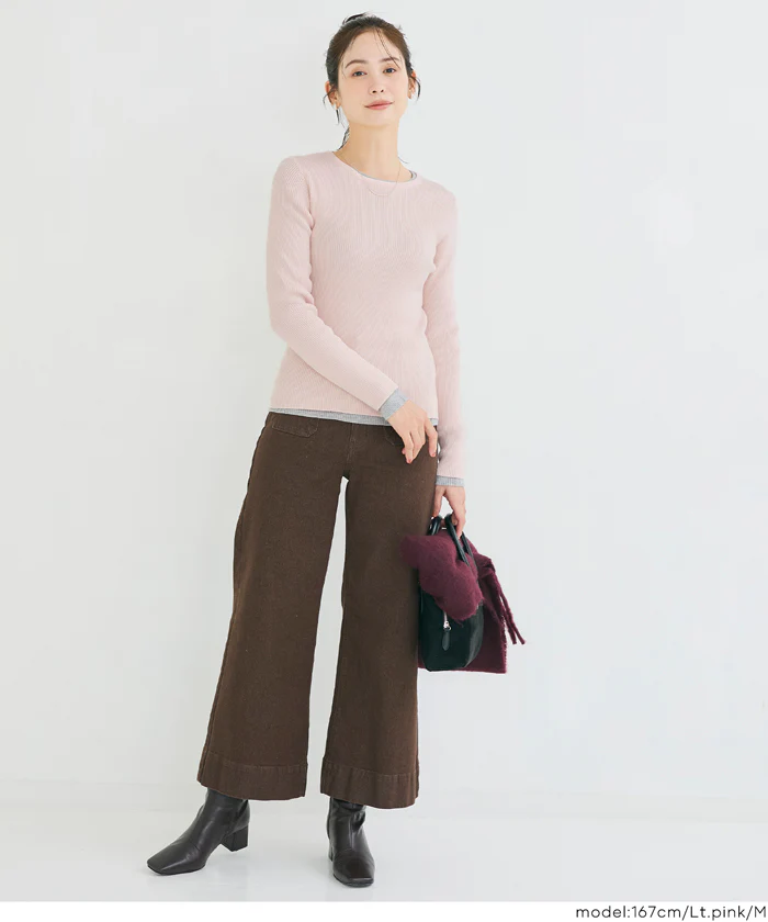 軽量ニット クルーネックラウンドヘム レディース メール便不可 - Image 7