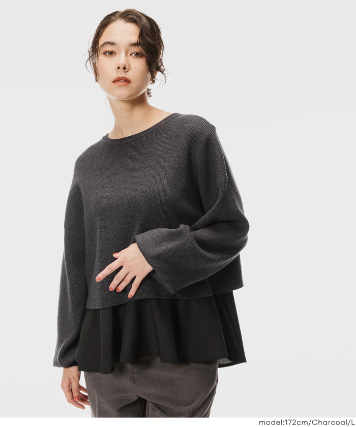 セール★3490円→2990円 2wayニットセットブラウス レディース メール便不可 - Image 4