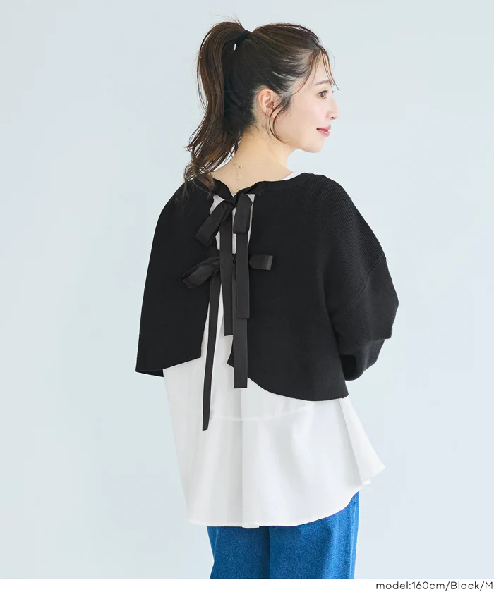 セール★3490円→2990円 2wayニットセットブラウス レディース メール便不可 - Image 9