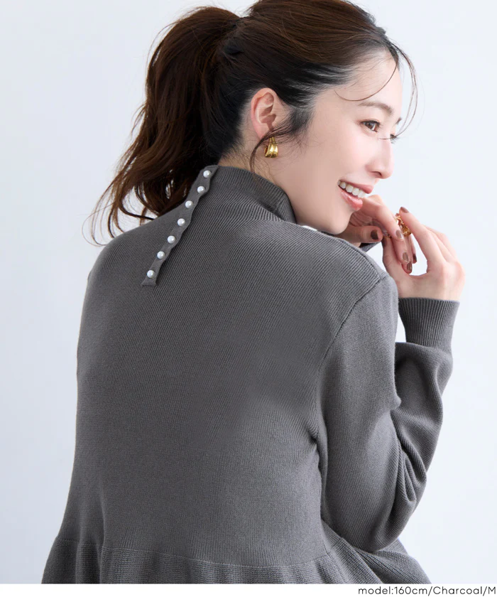 セール★2990円→2490円 ボトルネックバックパールニット レディース メール便不可 - Image 13