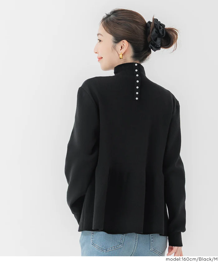 セール★2990円→2490円 ボトルネックバックパールニット レディース メール便不可 - Image 4