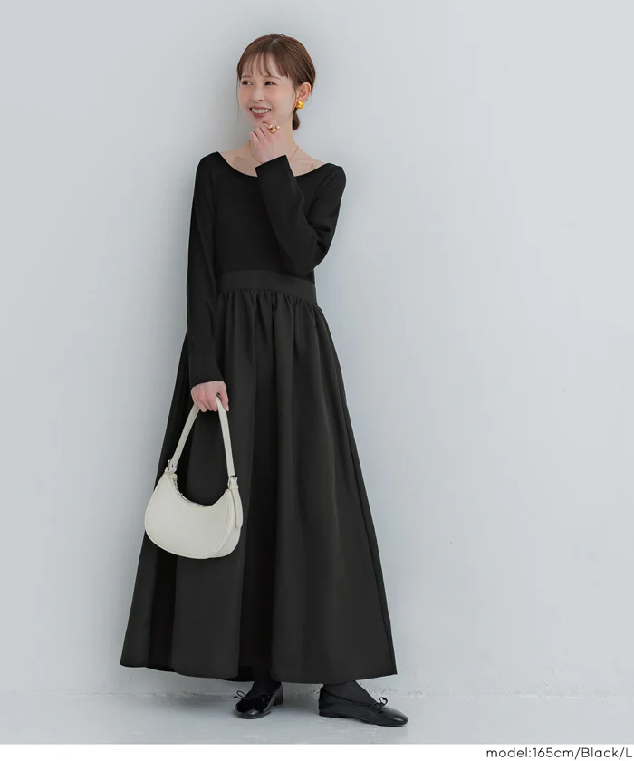 セール★3490円→2990円ニットドッキングワンピース レディース メール便不可 - Image 2