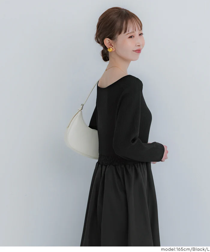 セール★3490円→2990円ニットドッキングワンピース レディース メール便不可 - Image 3